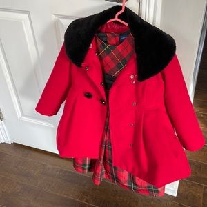 Christmas coat and dress LIKE NEW!